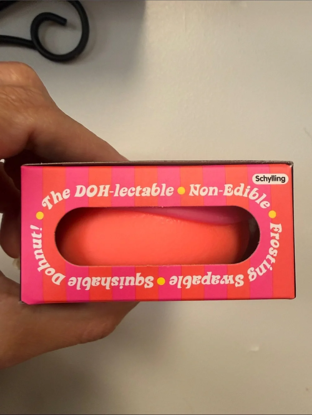 Needoh Donut Switch & Swap Frosting Pink Donut Toy with Yellow Accents
